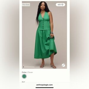 Anthropologie Teal Backless Dress